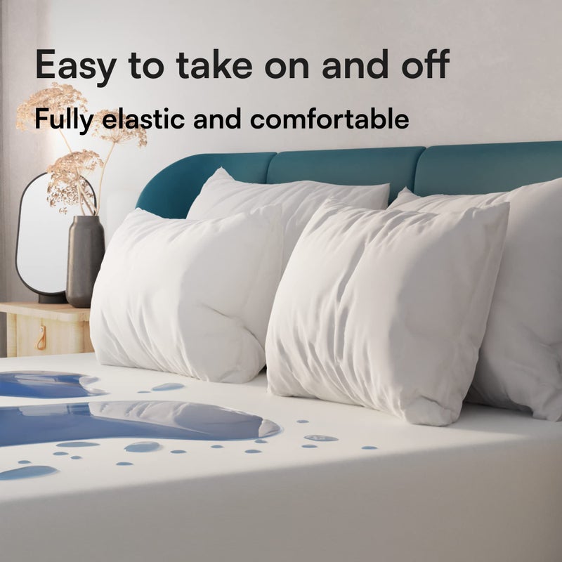 Niagara Sleep Solution واقي مرتبة نياجارا المقاوم للماء للملكة 60x80 غطاء جيب عميق قابل للتنفس بدون ضوضاء 8-20 بوصة غطاء مرتبة جيرسي ناعم رقيق للغاية من البوليستر - Image 3